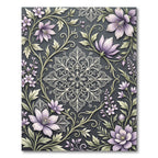 Elegant Lavender Floral Lace Medallion Rug