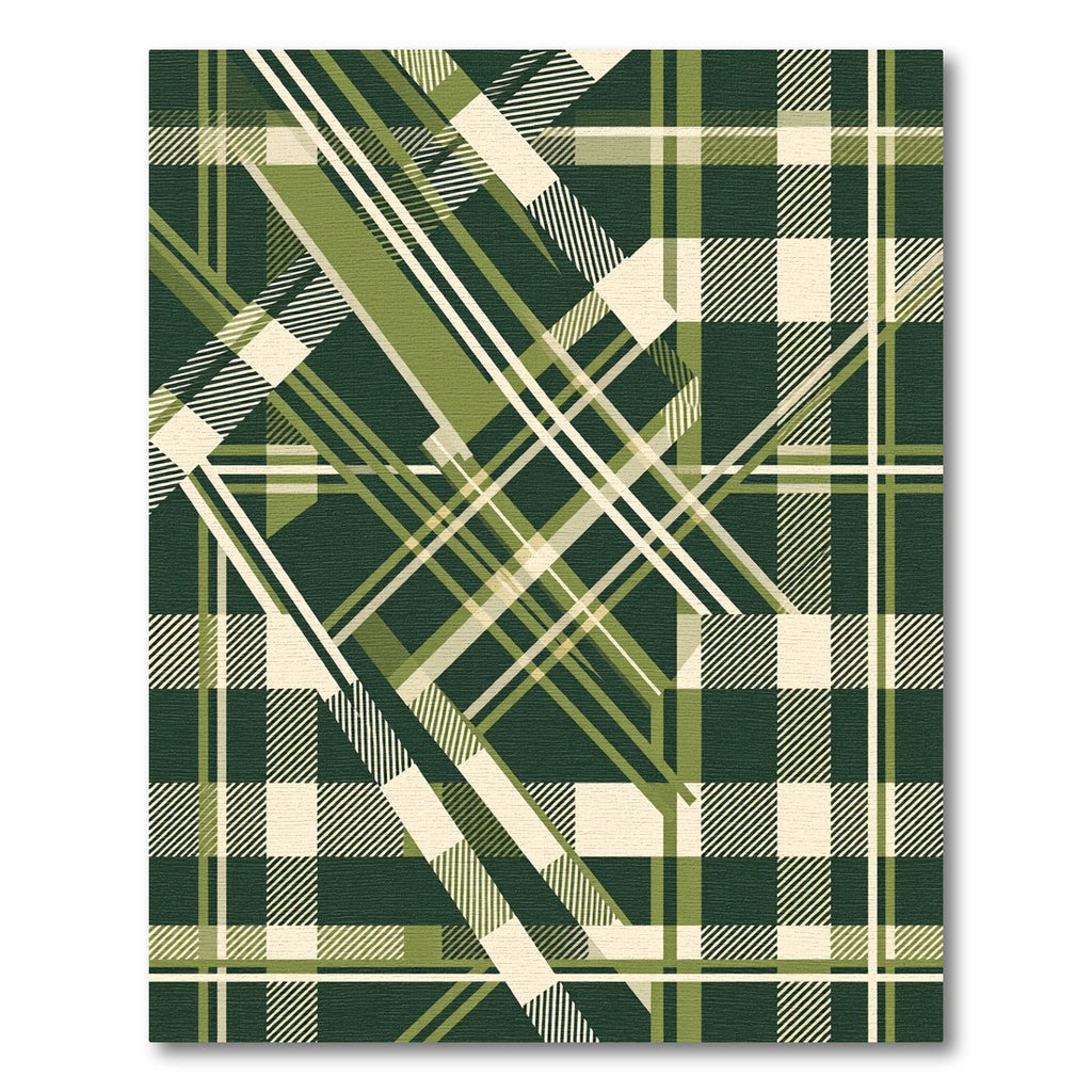 Deep Green Overlay Plaid Lines Rug