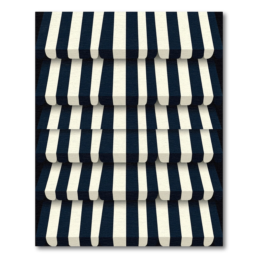 Classic Navy Cream Striped Awning Rug