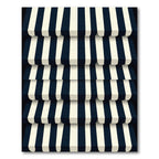 Classic Navy Cream Striped Awning Rug