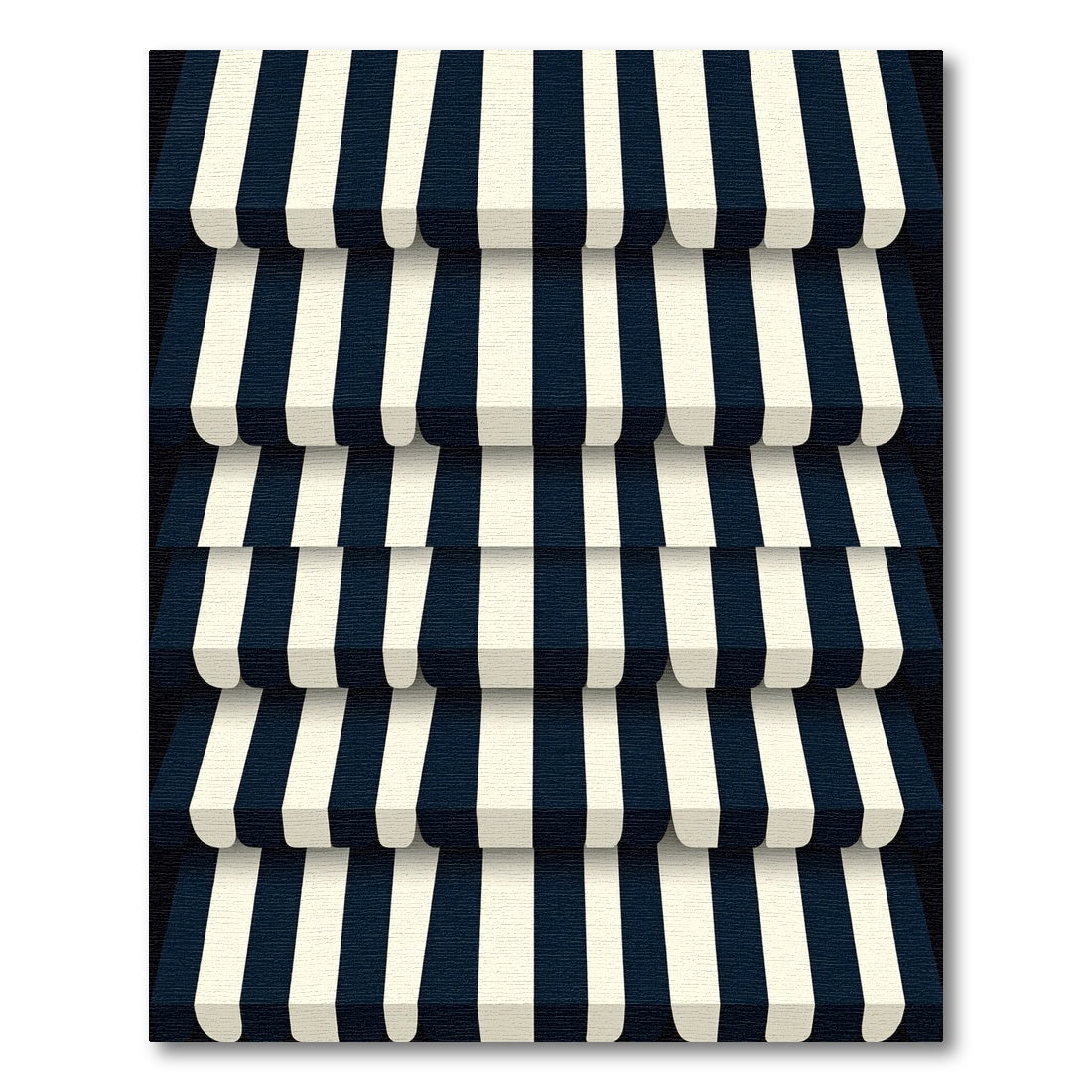 Classic Navy Cream Striped Awning Rug