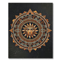 Golden Aztec Sun Celestial Medallion Rug