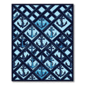 Navy Nautical Anchor Geometric Lattice Rug