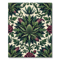 Gothic Thistle and Rose Botanical Art Rug