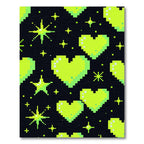 Neon Green Retro Pixel Heart Rug