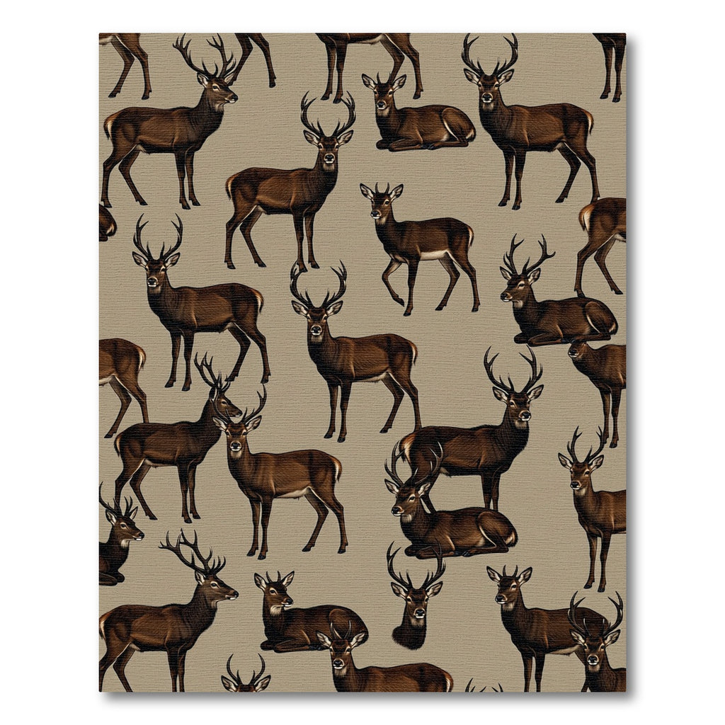 Rustic Woodland Brown Stag Forest Rug