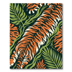Vibrant Orange Tiger Jungle Foliage Rug