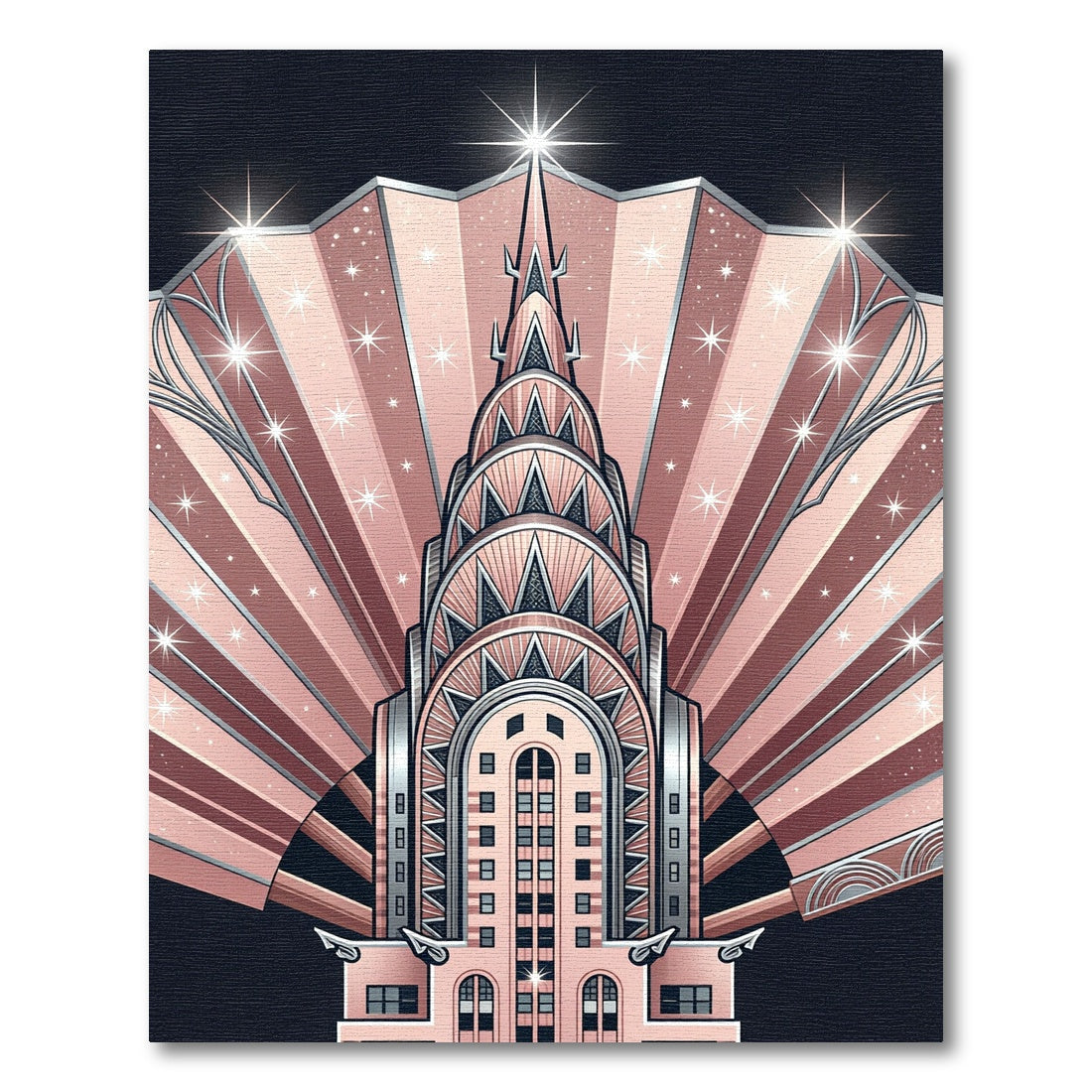 Art Deco Golden Starburst Building Rug