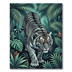 Tiger in Lush Tropical Forest Rug