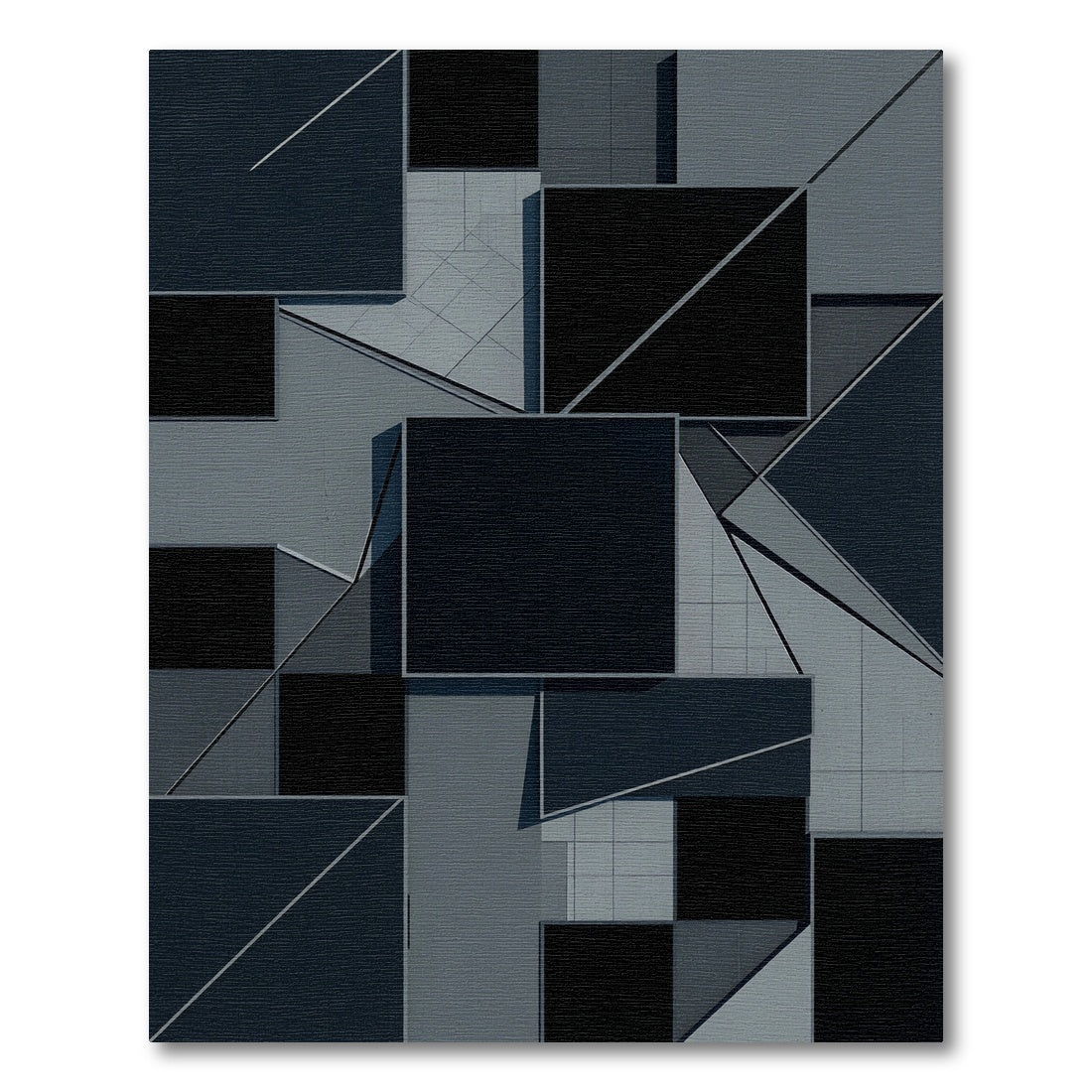 Monochromatic Abstract Geometric Overlay Rug