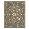 Antique Gold Floral Frame Scroll Rug