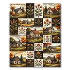 Autumn Harvest Cottage Farmhouse Quilt Rug