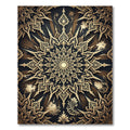 Gilded Mandala Emblem Luxury Noir Background Rug