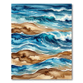 Deep Blue Ocean Wave Watercolor Rug