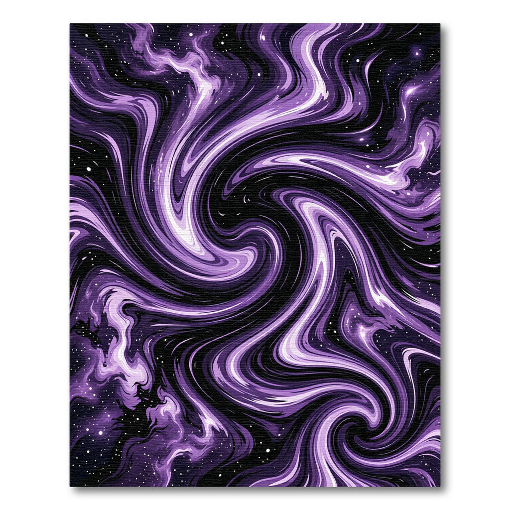 Cosmic Violet Interstellar Swirl Nebula Rug