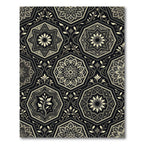 Ornate Black and Gold Octagons Rug