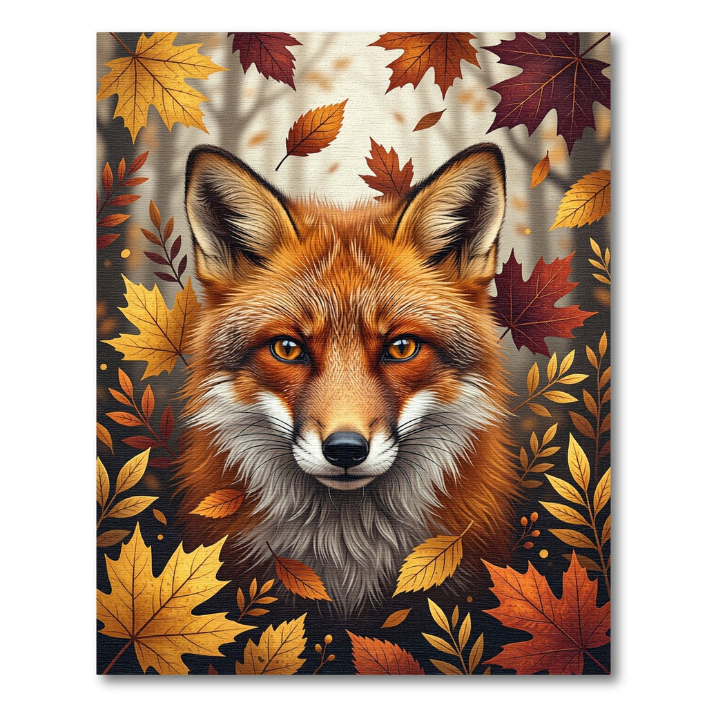 Artistic Golden Fox Fall Foliage Rug