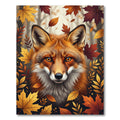 Artistic Golden Fox Fall Foliage Rug