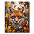 Artistic Golden Fox Fall Foliage Rug