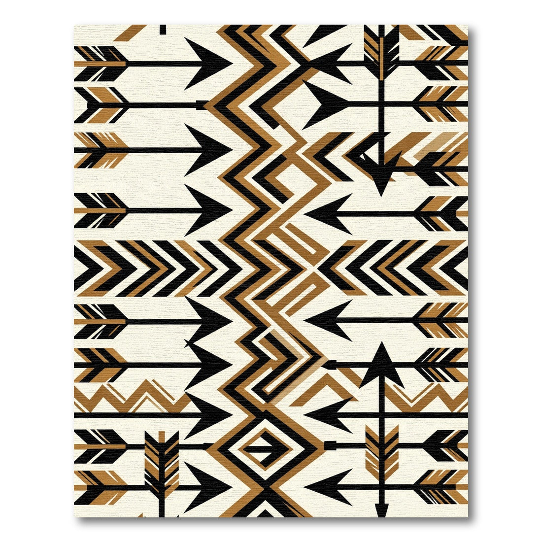 Bold Tribal Arrow Black Gold Rug