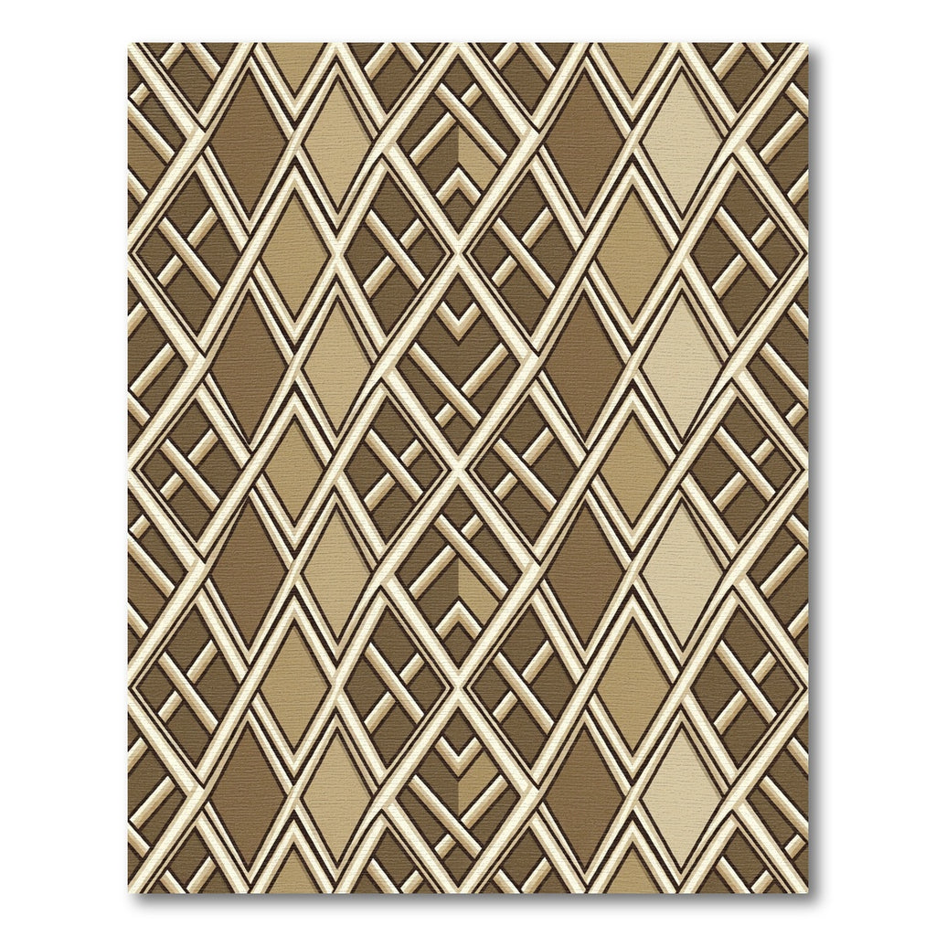 Geometric Interlaced Diamond Earthy Brown Rug