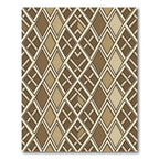 Geometric Interlaced Diamond Earthy Brown Rug