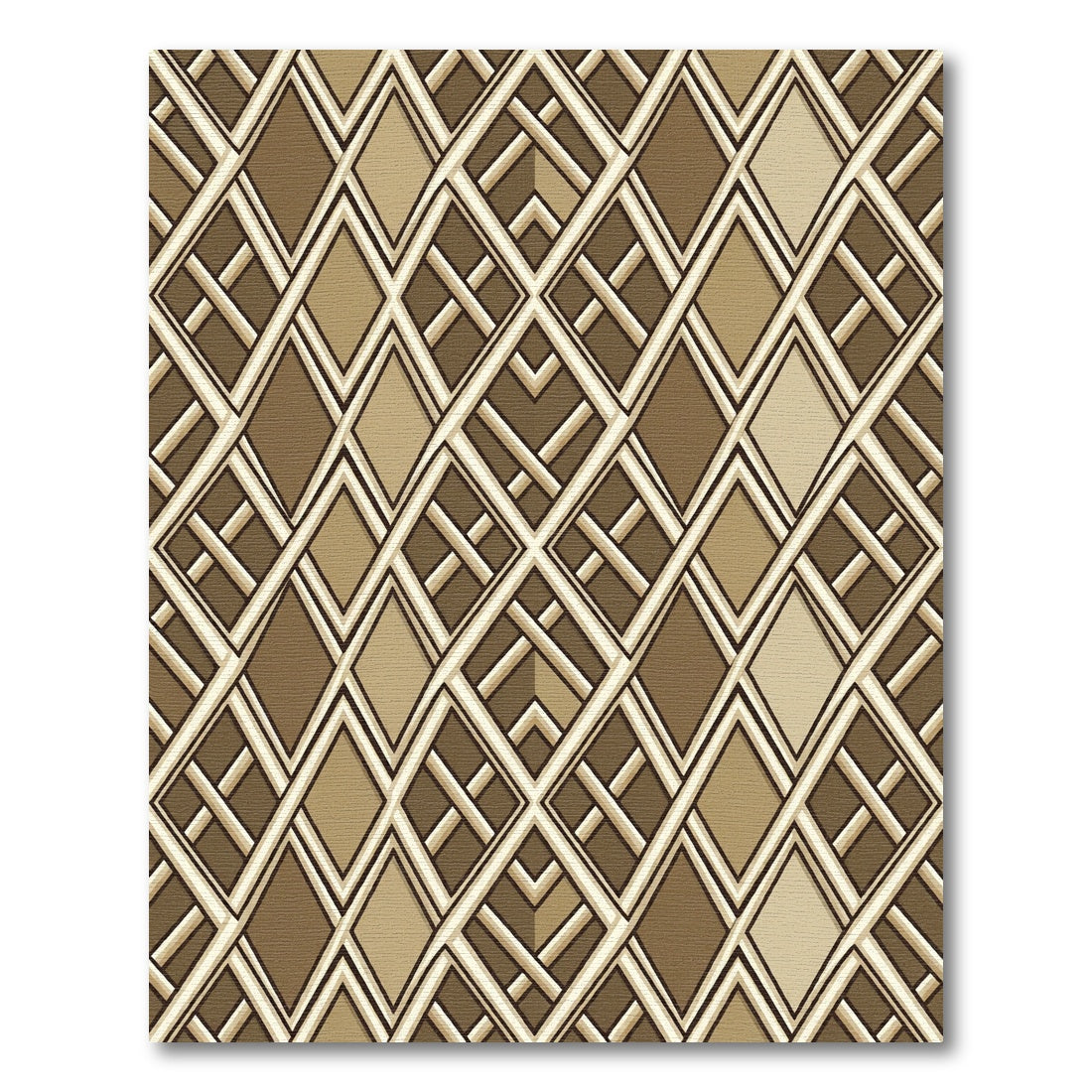 Geometric Interlaced Diamond Earthy Brown Rug