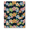 Vibrant Spring Blossom Floral Navy Field Rug