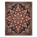 Ornate Terracotta Floral Medallion Interior Rug