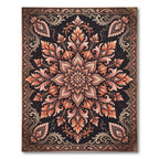 Ornate Terracotta Floral Medallion Interior Rug