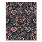 Blush Pink Hearts Geometric Medallion Rug