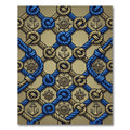 Nautical Blue Gold Rope Anchor Compass Rug