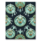 Aqua Golden Fountain Garden Rug