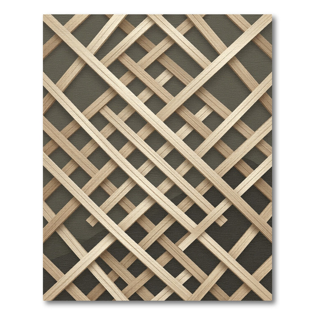 Geometric Beige Interwoven Lattice Rug