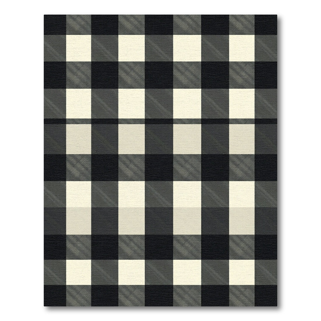 Monochrome Gingham Black and White Checkered Rug