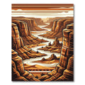 Desert Canyon River Landscape Artwork Rug