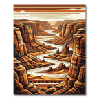 Desert Canyon River Landscape Artwork Rug