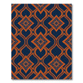 Navy and Amber Geometric Quatrefoil Medallion Rug