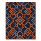 Navy and Amber Geometric Quatrefoil Medallion Rug