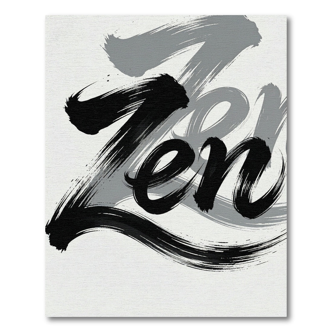 Minimalist Black and Gray Zen Ink Rug