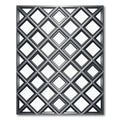 Modern Gray Diamond Lattice Graphic Rug