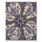 Vintage Lavender Star Floral Medallion Rug