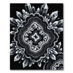 Striking Black White Crystal Agate Rug