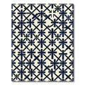 Navy Geometric Cross Grid Rug