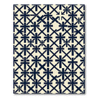 Navy Geometric Cross Grid Rug