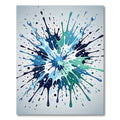 Dynamic Blue Teal Ink Splash Rug