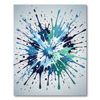 Dynamic Blue Teal Ink Splash Rug