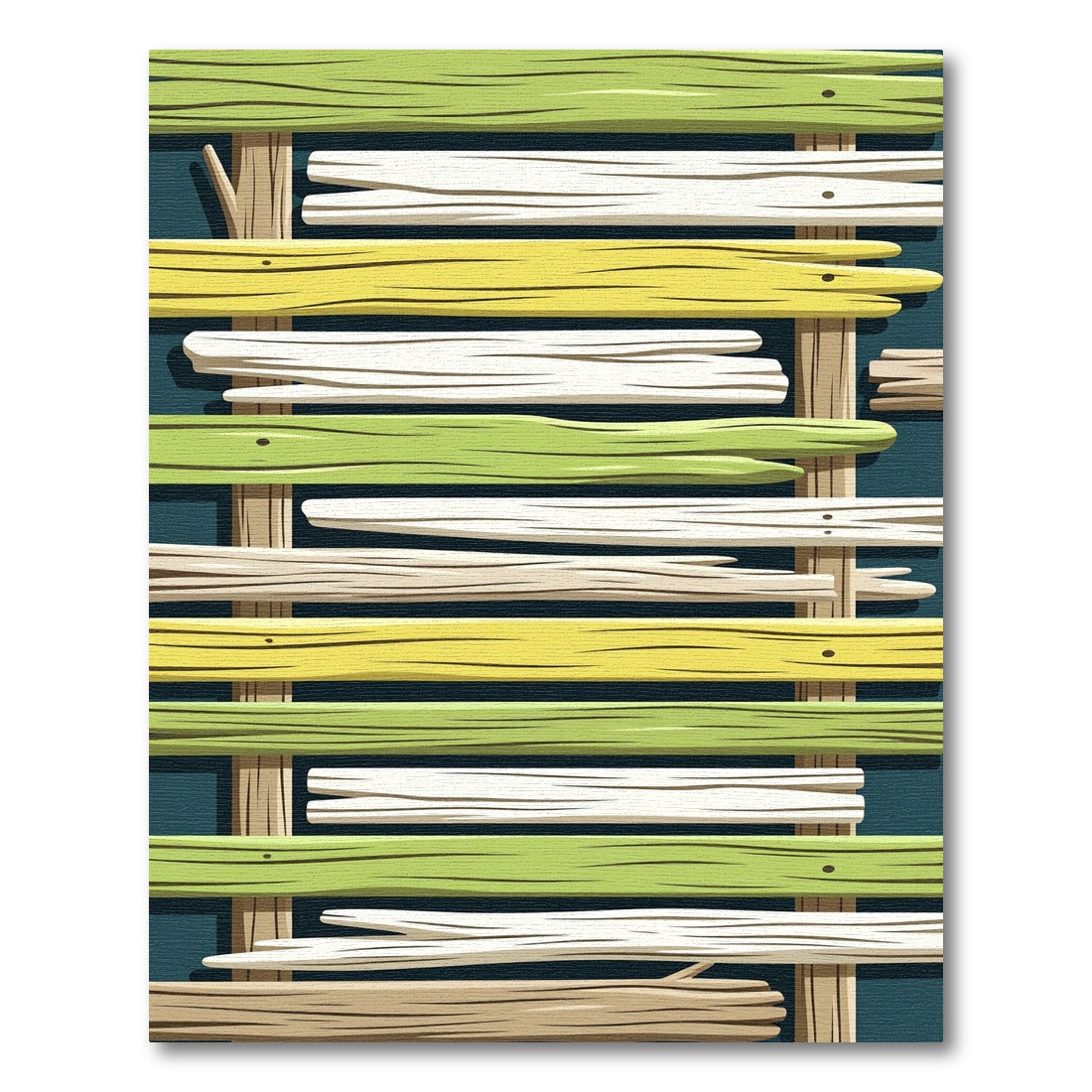 Striped Wooden Plank Abstract Rug