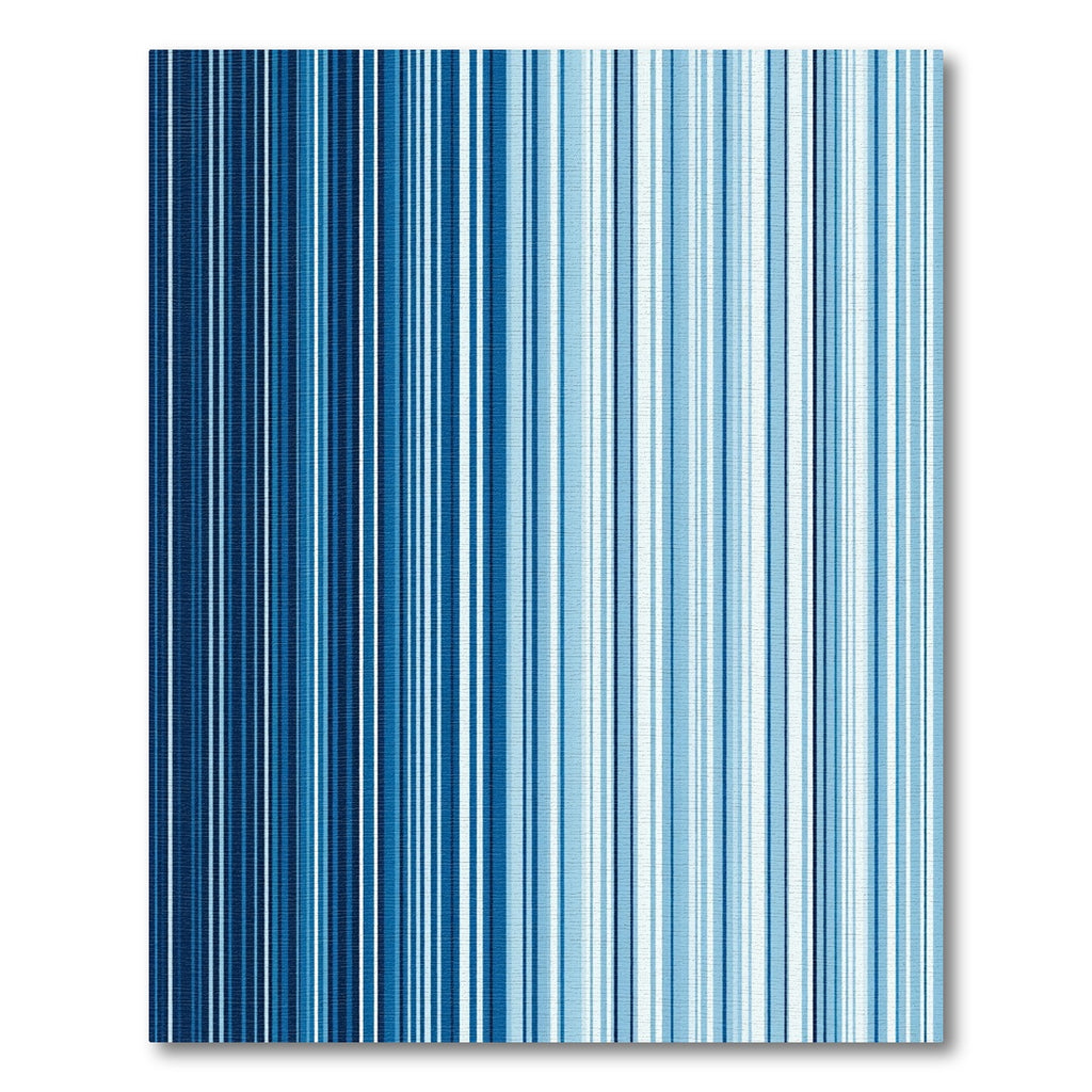 Modern Cobalt and Sky Blue Linear Stripe Rug