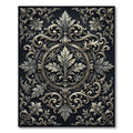 Elegant Silver Acanthus Scroll Medallion Rug